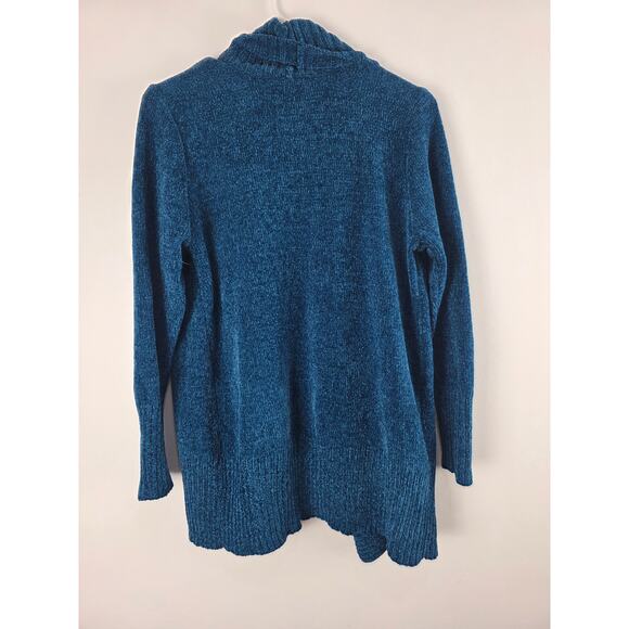 Seven7 Chenille Cardigan S Womens Blue Long Sleeve Open Front Super Soft - Picture 6 of 6